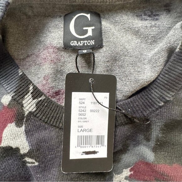 NWT Grafton Camo Sweater Lightweight Crewneck Long Sleeve Men's Sz L - Picture 5 of 12